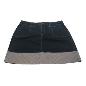 High Waist Denim Sporty Mini Skirt Navy Gray‎ Skirt Womens size 8 stretch Jean